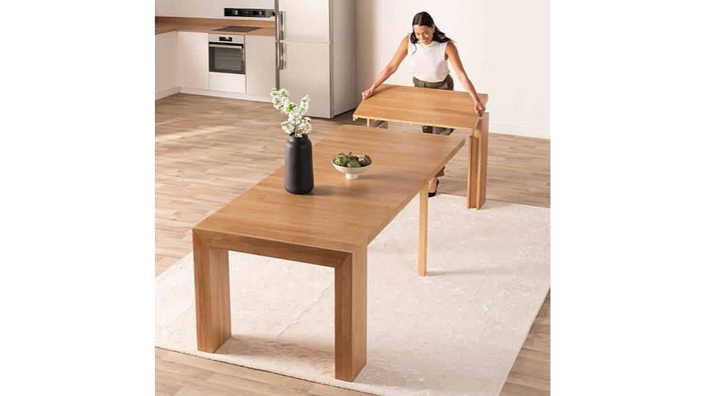 extendable solid wood table