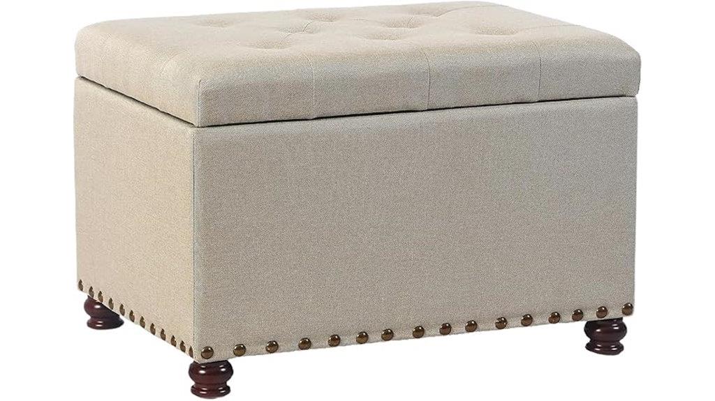 fabric storage ottoman