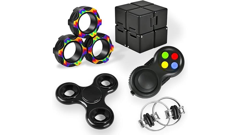 five piece fidget toy set