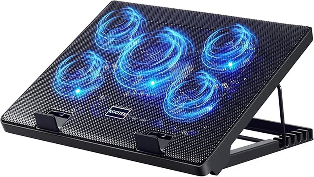 five quiet fans cooling pad