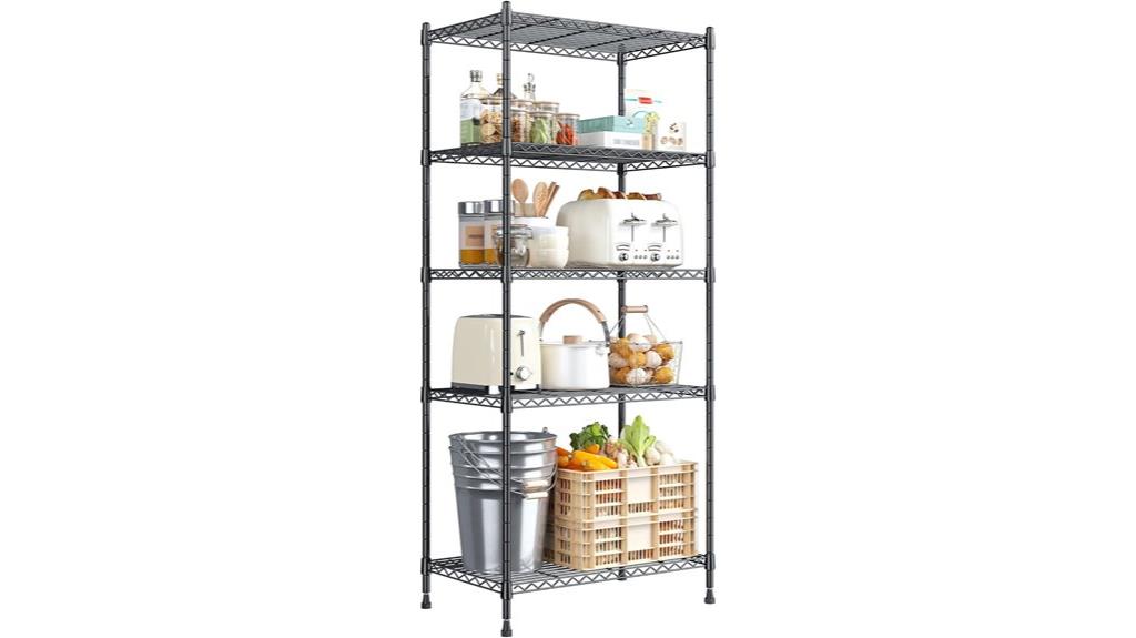 five tier wire shelving