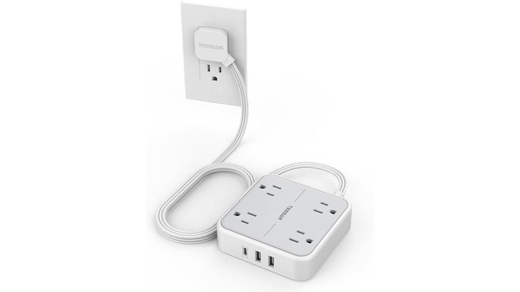flat surge protector with usb