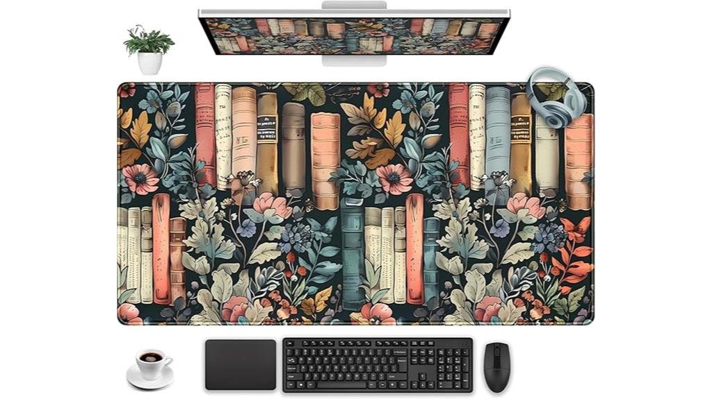 floral book desk mat