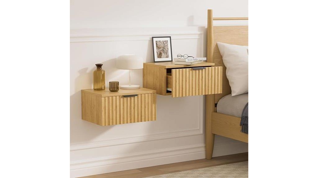fluted wall mounted nightstands