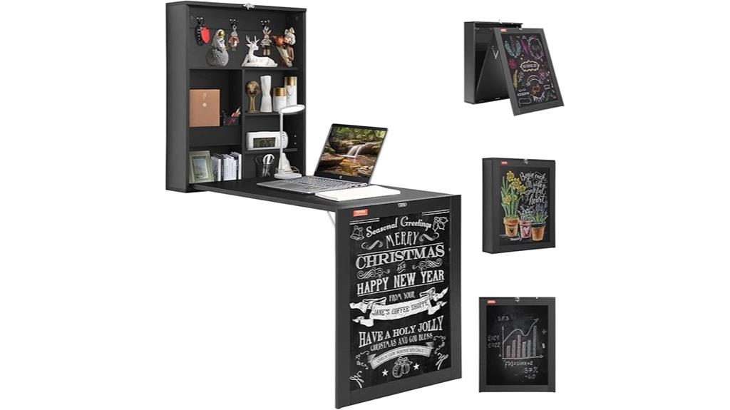 fold out desk with chalkboard