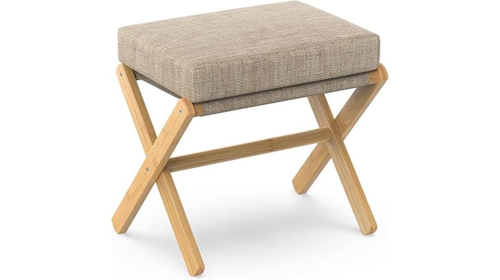 foldable bamboo leg ottoman