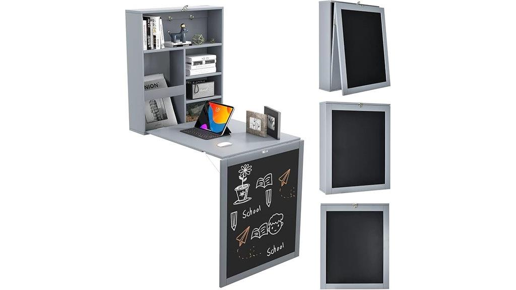 foldable desk with shelves