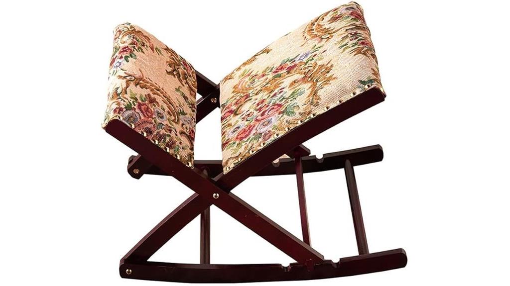 foldable floral upholstered footrest