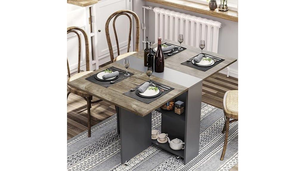 folding dining table with storage