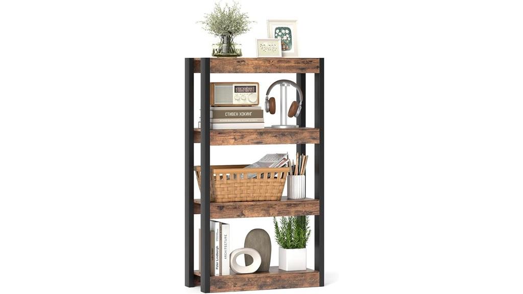 four tier bookshelf with safety