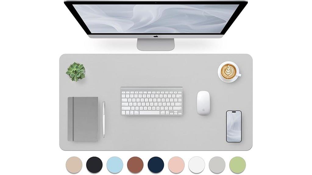 grey bloss large desk mat