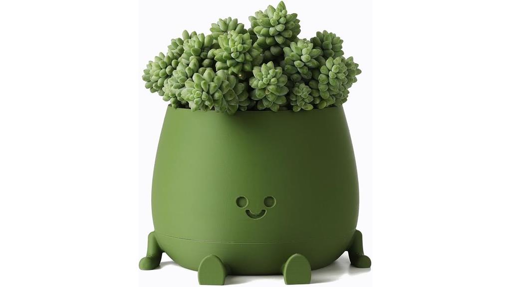 happy face plastic planter