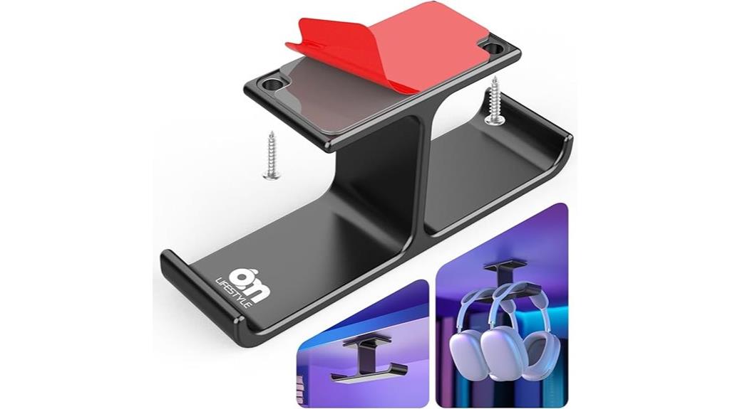headset hanger with adhesive