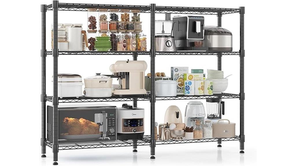 heavy duty four tier wire shelving