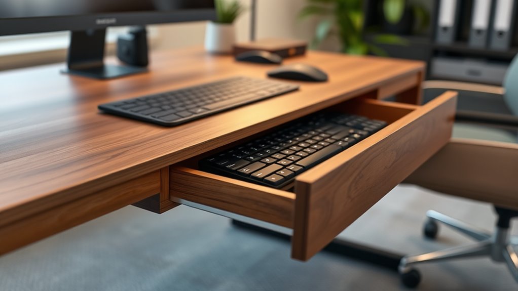 hidden drawer keyboard storage
