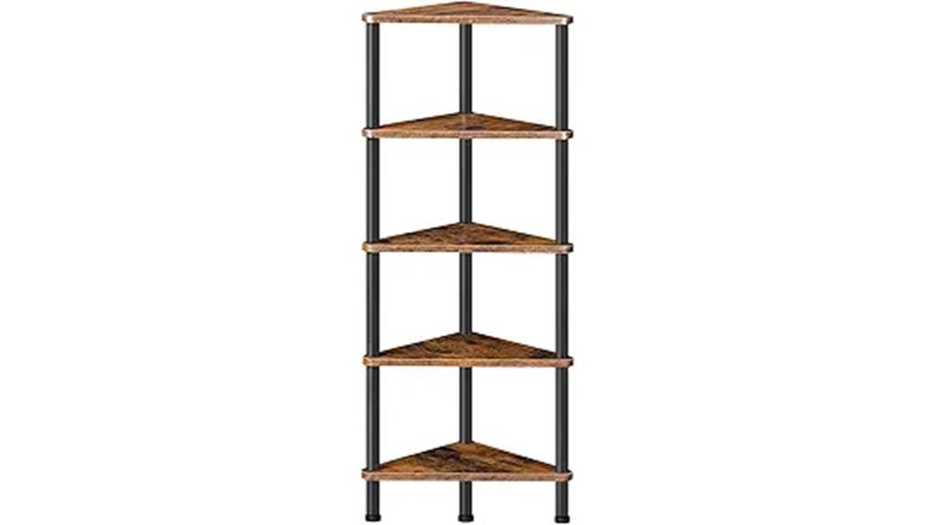 industrial 5 tier corner shelf