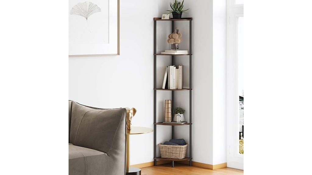 industrial 5 tier corner shelf
