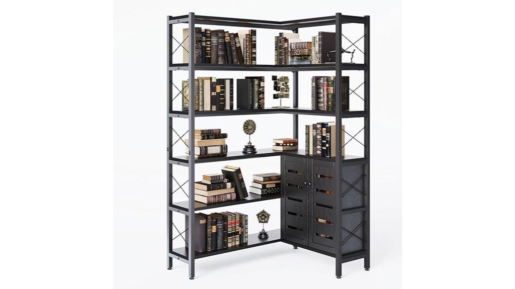industrial metal corner shelf