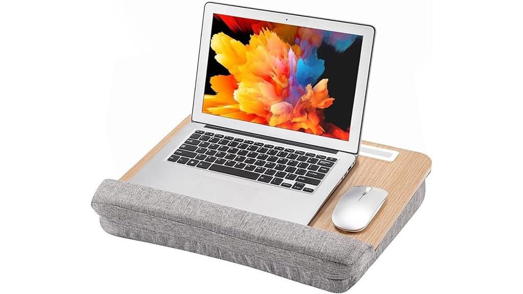 laptop desk with cushions