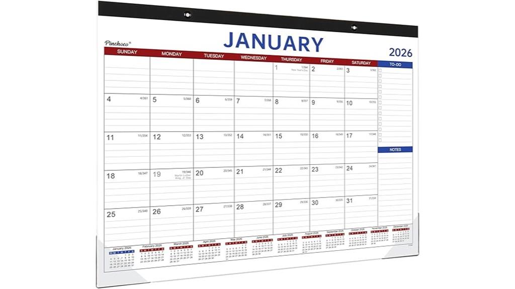 large 12 month desk calendar