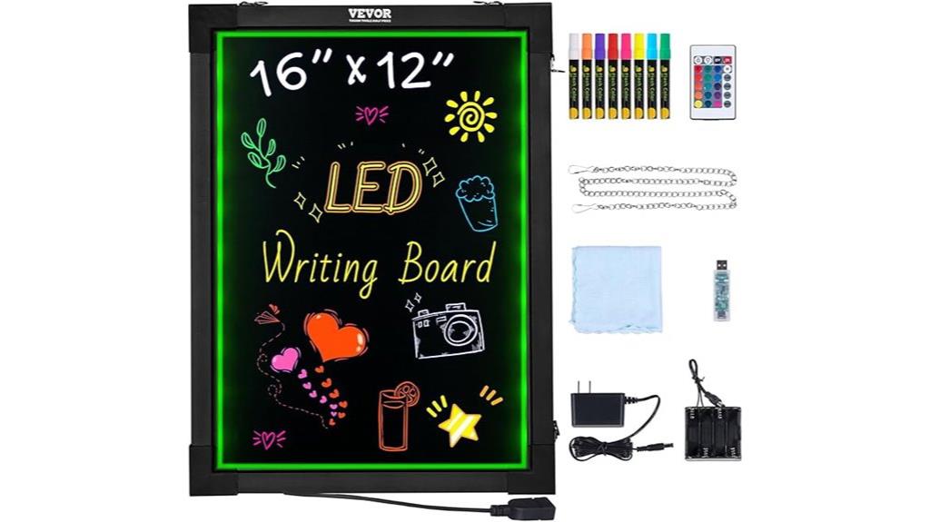 led message board with markers