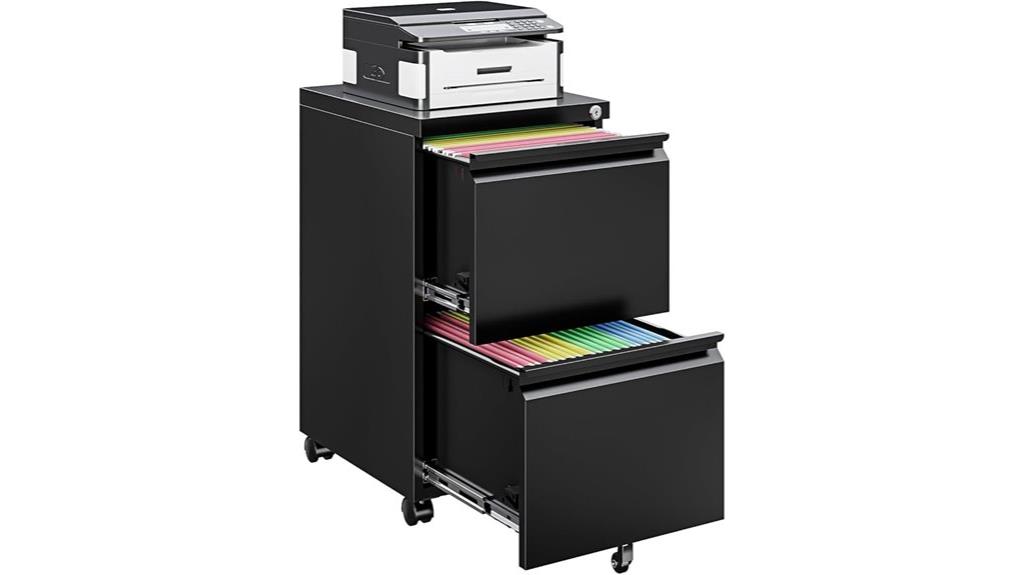lockable two drawer file cabinet