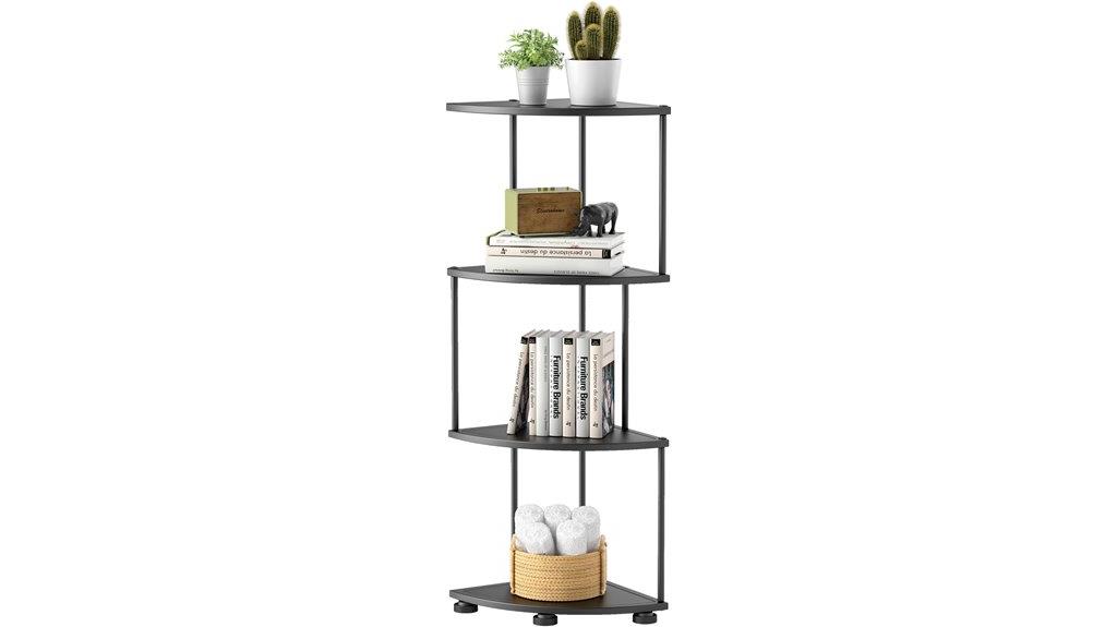 metal corner shelving unit