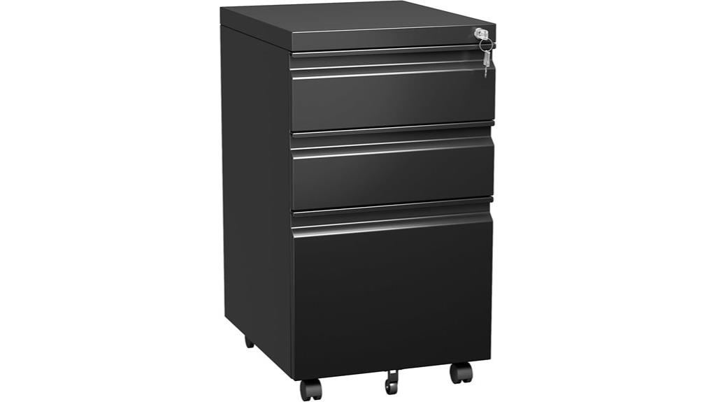 mobile file cabinet with lock