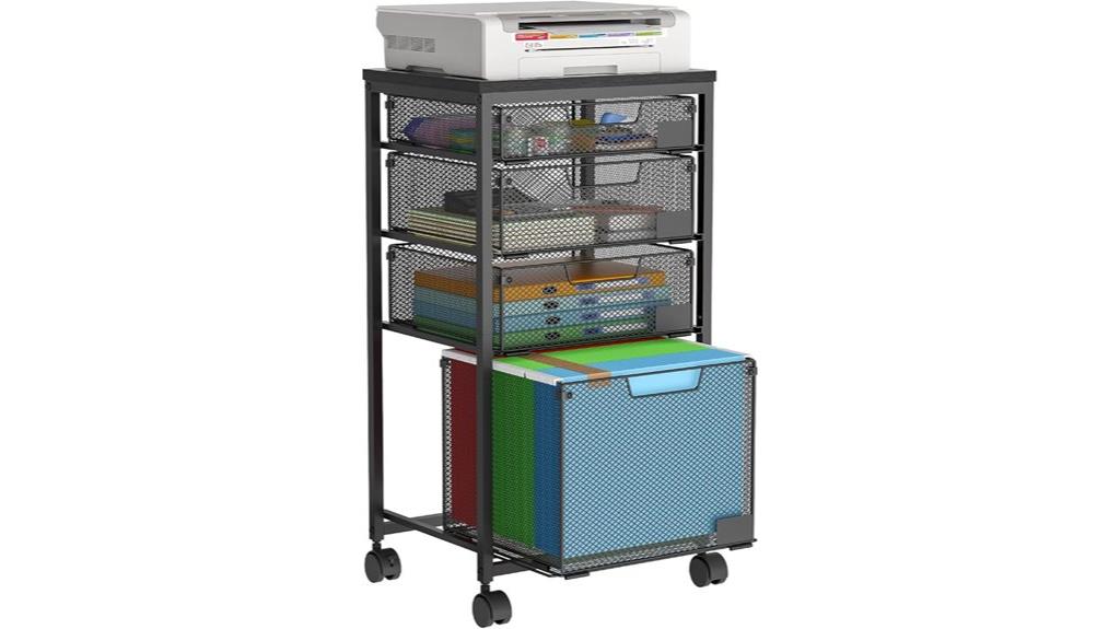 mobile filing cabinet with drawers