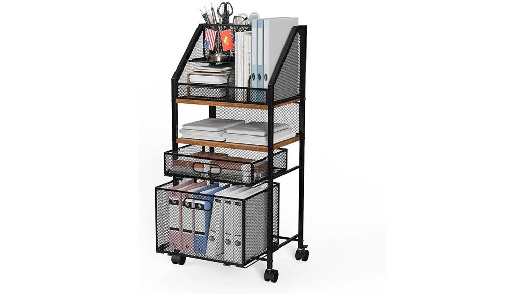 mobile metal mesh organizer
