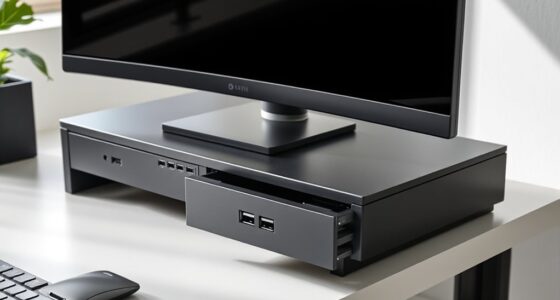 monitor stands with storage