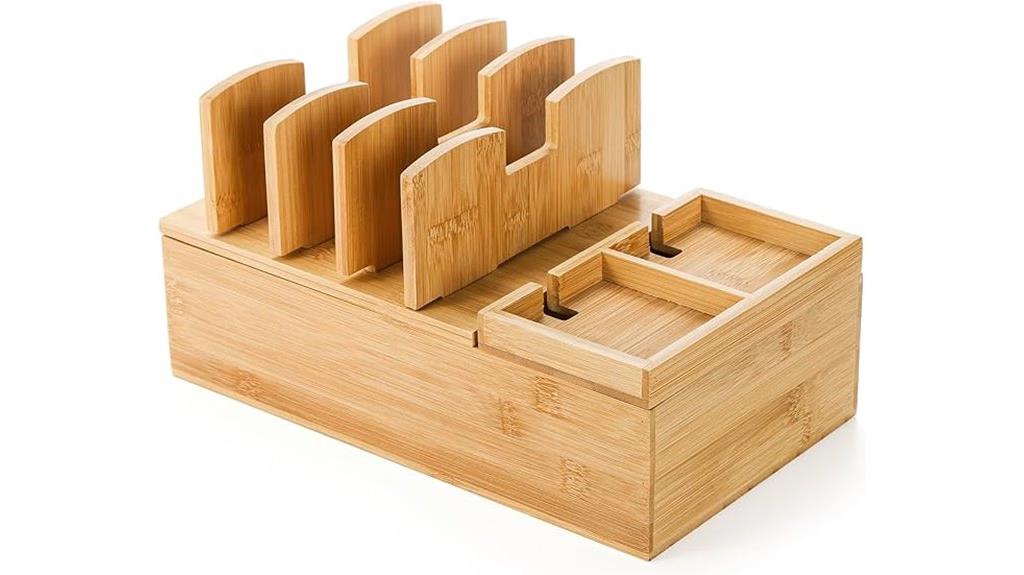 multi device bamboo charging station