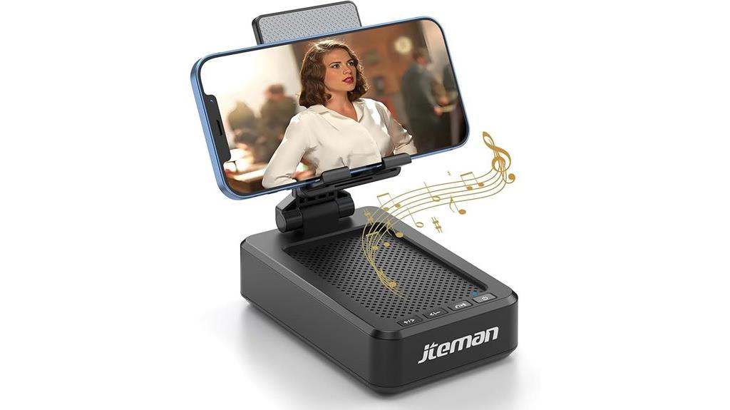 phone holder with speaker