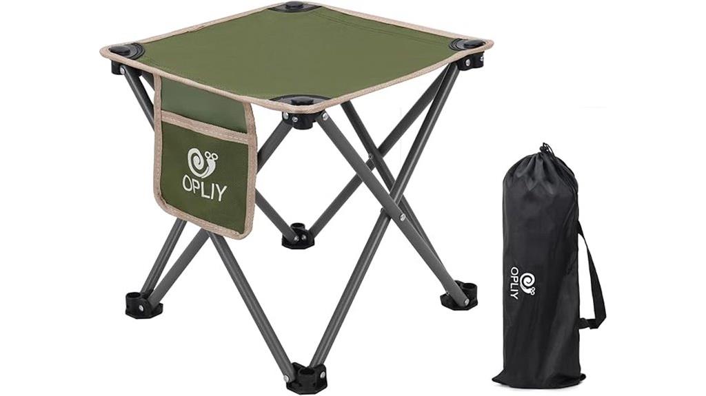 portable green camping stool