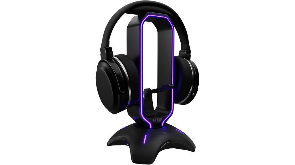 rgb lit gaming headset stand