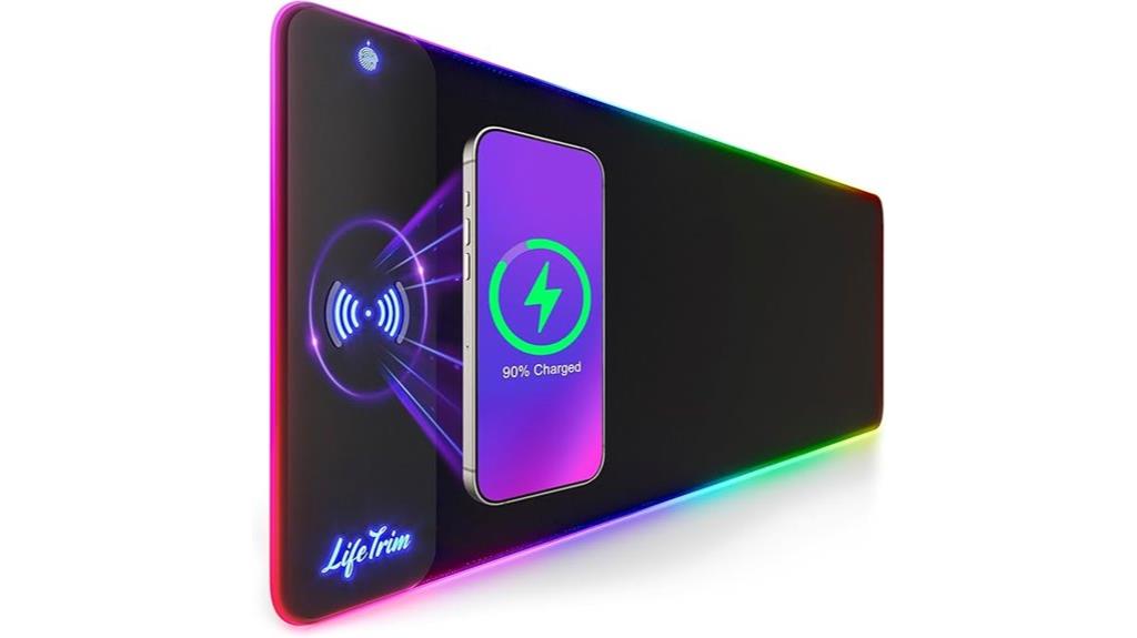 rgb lit wireless charging pad