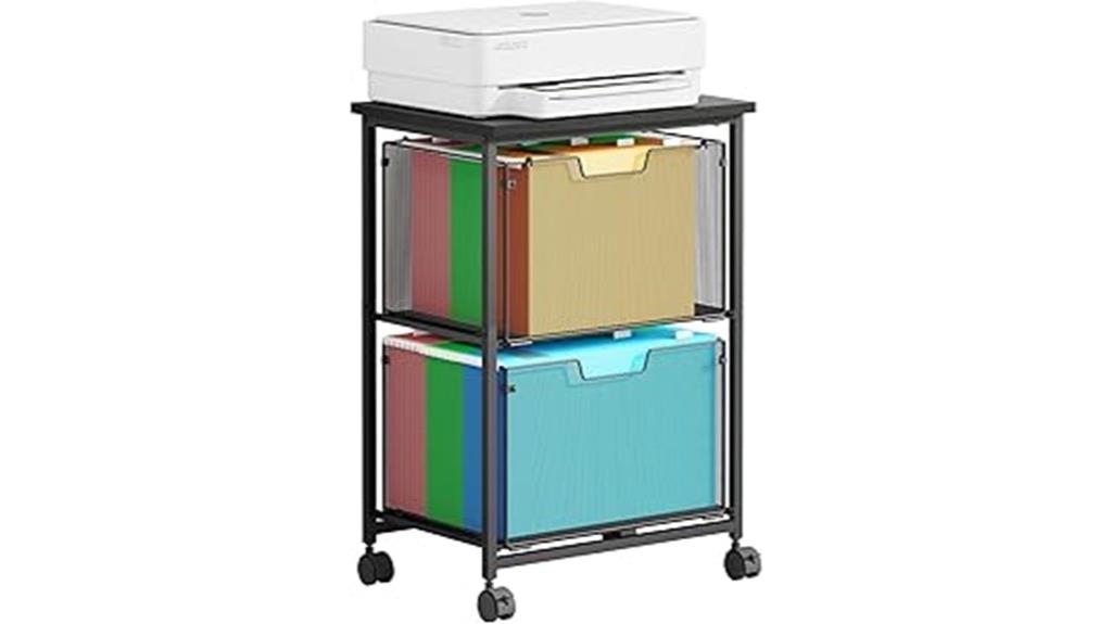 rolling letter file cabinet
