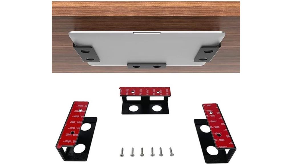 secure aluminum under desk mount