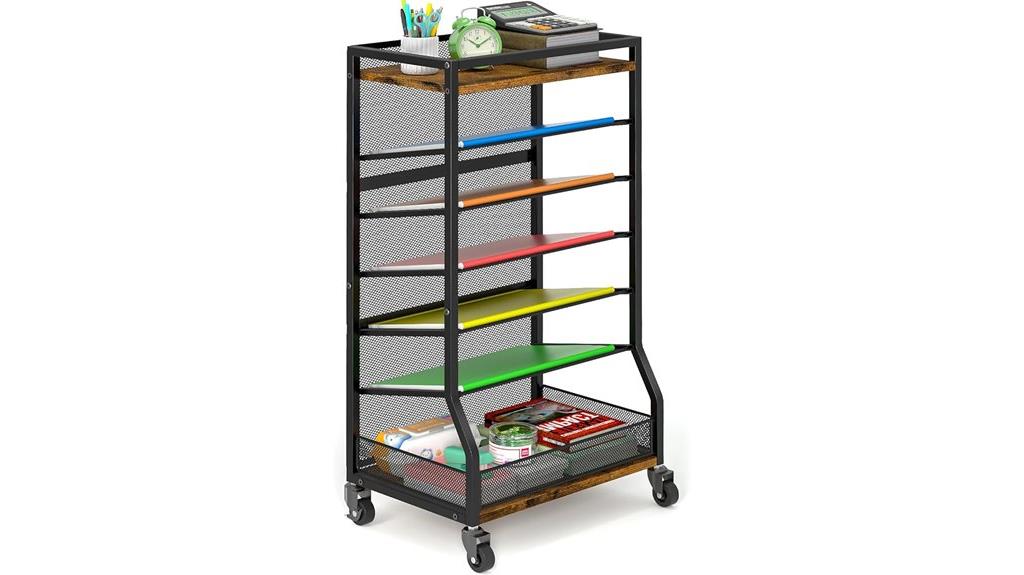 seven tier rolling cart