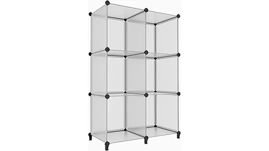six cube grey storage organizer