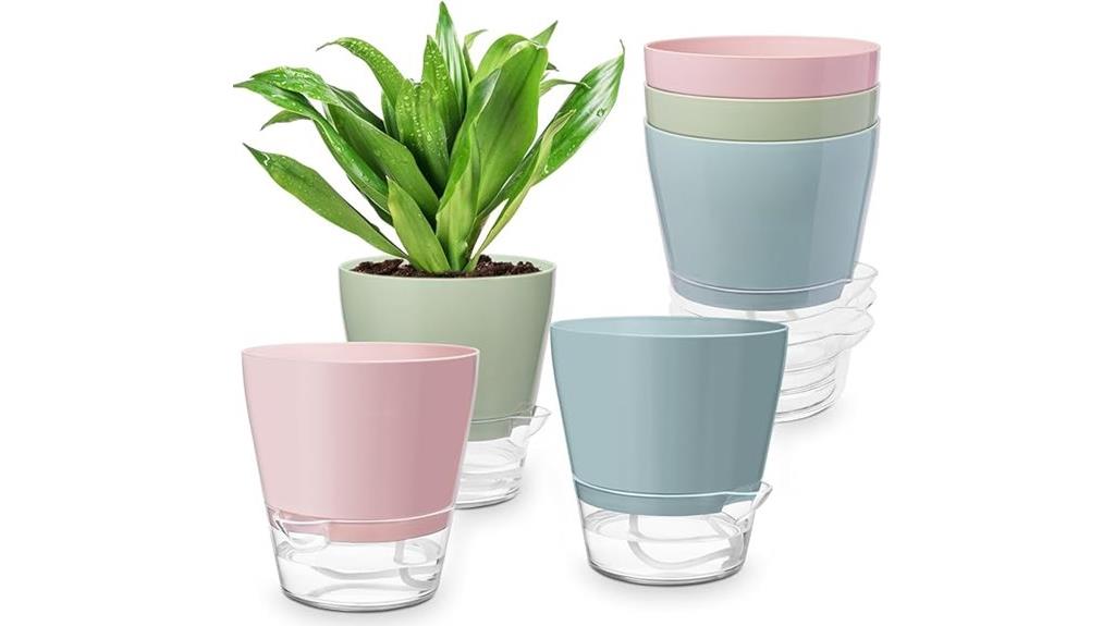 six pack self watering planters