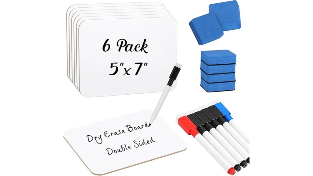 six small whiteboard sets