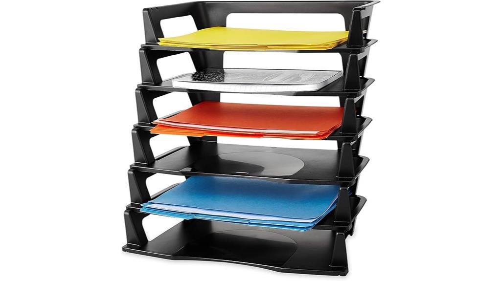 six tier black plastic tray