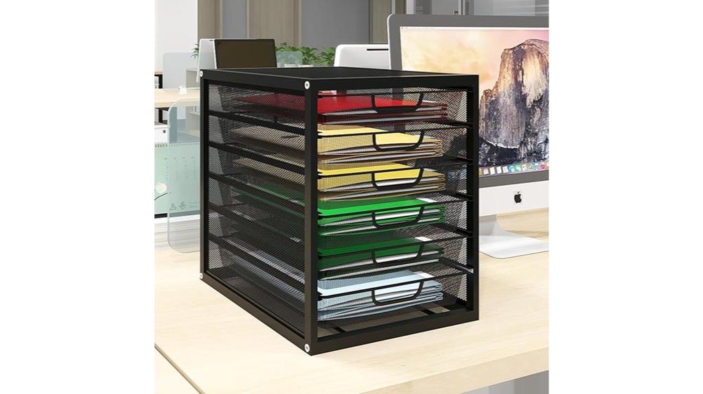 six tier mesh desk organizer