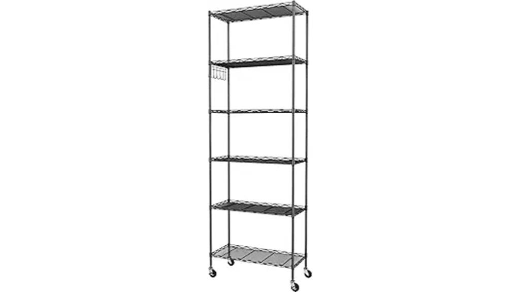 six tier wire shelving