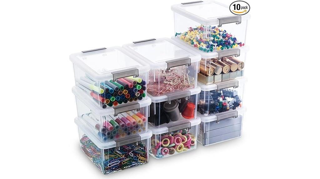small plastic storage bins