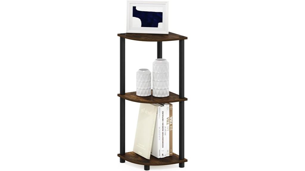 three tier corner shelving