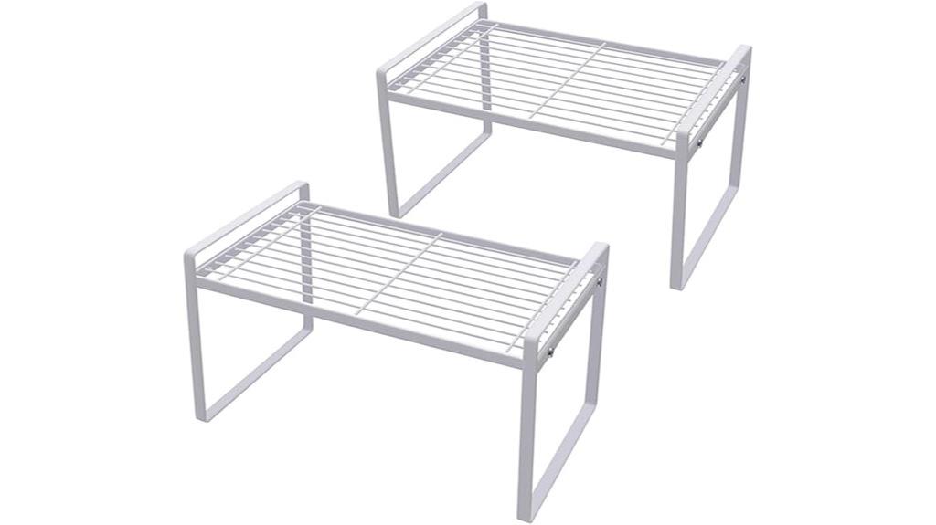 two pack steel shelf organizers
