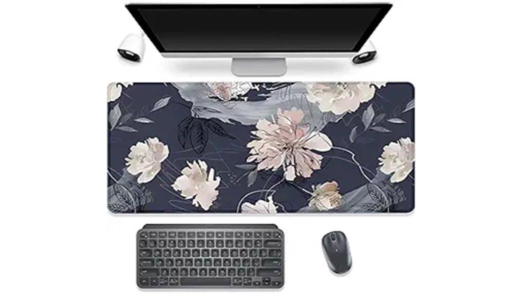 watercolor peony desk mat