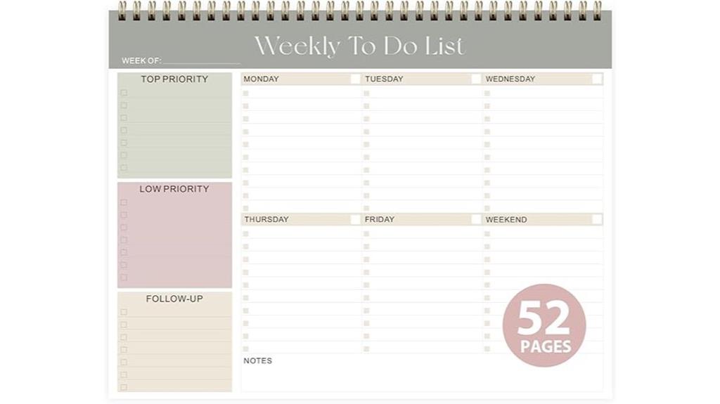 weekly planner notepad